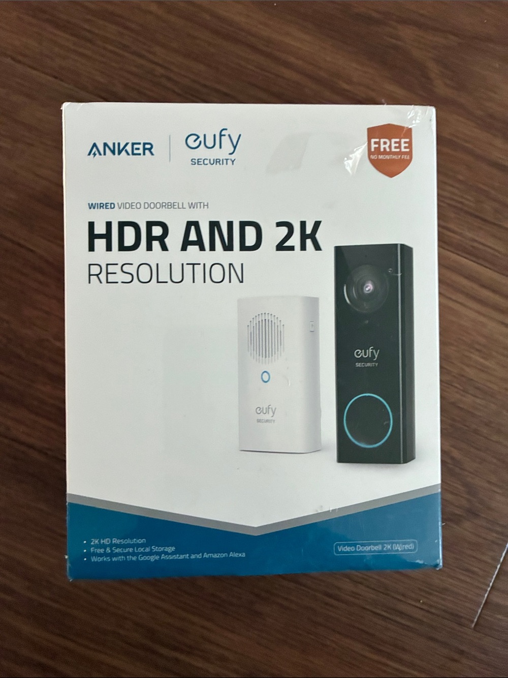 Anker eufy Wired Video Doorbell HDR 2K - Black Camera & White Chime